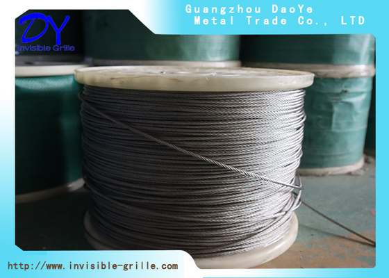 2mm 304 / 316 Pengelasan Steel Steel Wire Rope Untuk DY Invisible Grilles