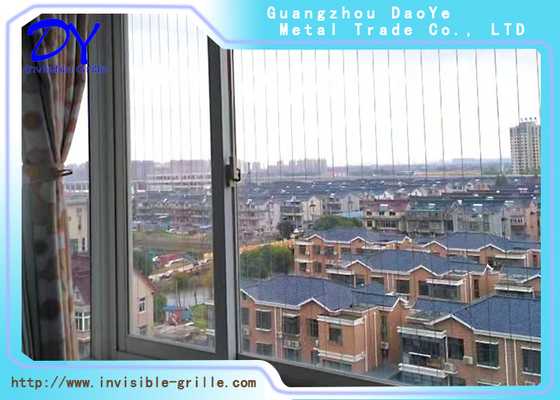 Keamanan Balkon Inovatif 316 Kawat Invisible Grilles 100kg kapasitas beban