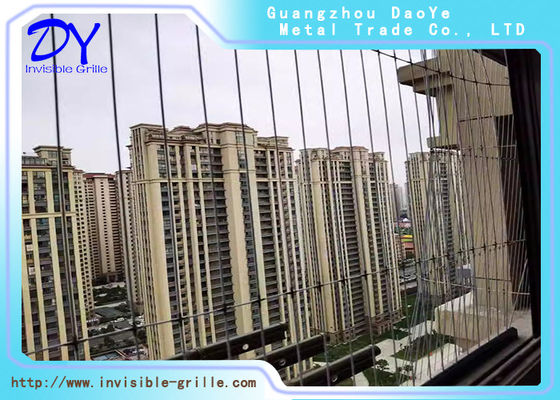 Aluminium Alloy Lempar jendela tamu tak terlihat kisi anti pencurian Pemandangan bebas hambatan