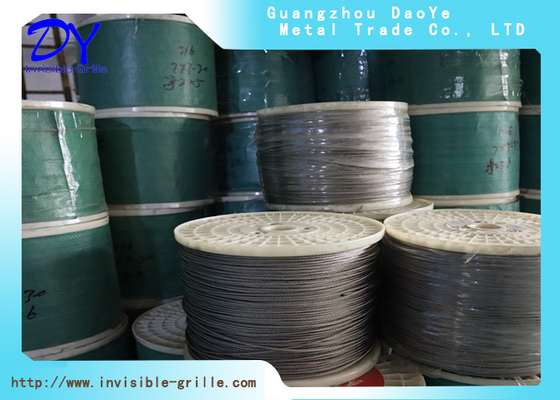 2mm 304 / 316 Pengelasan Steel Steel Wire Rope Untuk DY Invisible Grilles