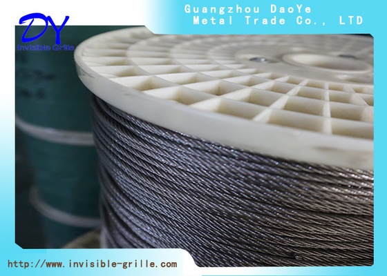 2mm 304 / 316 Pengelasan Steel Steel Wire Rope Untuk DY Invisible Grilles