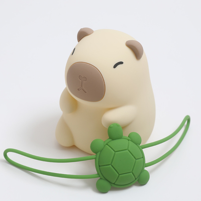 Custom Logo Capybara Anak Hadiah Kamar Tidur Cantik Lembut Lampu Warna Gradient Anjing Silikon Malam Lampu