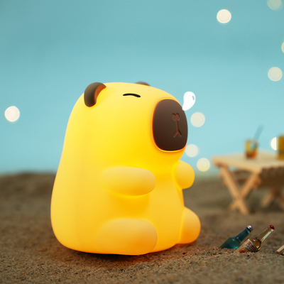 Baru Datang Tujuh Warna Silikon Capybara Malam Lampu Ulang Tahun Hadiah Malam Cahaya