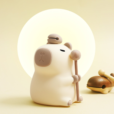 Desain Modern Silikon Capybara Malam Lampu Portable USB Rechargeable LED Sumber Cahaya Kontrol Sentuh Lampu Hewan Untuk Kamar Tidur