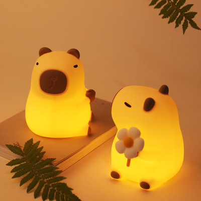 Cute Silikon Capybara Malam Lampu Anak-anak Malam Lampu Hadiah Usb Rechargeable Hewan Silikon Malam Lampu