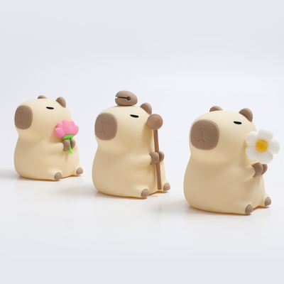 Cute Silikon Capybara Malam Lampu Anak-anak Malam Lampu Hadiah Usb Rechargeable Hewan Silikon Malam Lampu