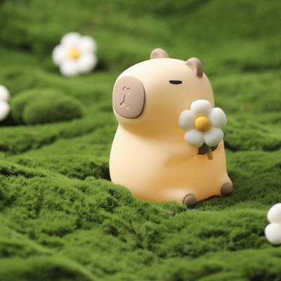 Desain Modern Silikon Capybara Malam Lampu Portable USB Rechargeable LED Sumber Cahaya Kontrol Sentuh Lampu Hewan Untuk Kamar Tidur