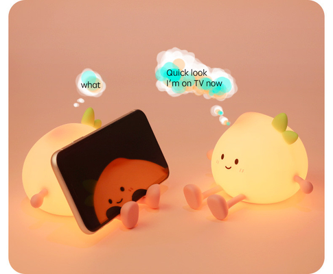 Terbaru Cute Peach Silikon Malam Lampu Perlindungan Mata isi ulang Lampu samping tempat tidur untuk kamar tidur bayi Berwarna Peach malam pencahayaan