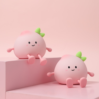 Terbaru Cute Peach Silikon Malam Lampu Perlindungan Mata isi ulang Lampu samping tempat tidur untuk kamar tidur bayi Berwarna Peach malam pencahayaan