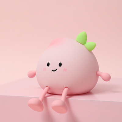2024 New Creative Peach Shape Night Lamp Soft Silicone 7 Warna Berubah Perawatan Mata Lampu Malam Untuk Anak-anak Hadiah Desk Lamp