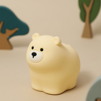 OEM Led Cute Cartoon Silikon Bear Lampu Tidur Usb Lampu Malam Isi Ulang Kamar Tidur Bayi Lampu Malam Di samping Tempat Tidur