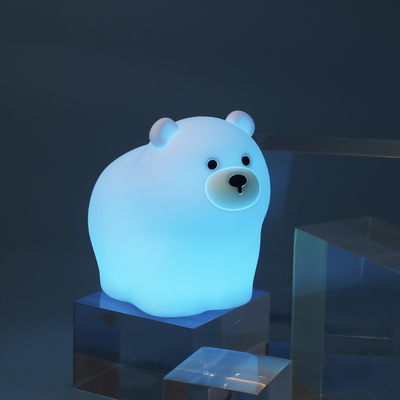 OEM Led Cute Cartoon Silikon Bear Lampu Tidur Usb Lampu Malam Isi Ulang Kamar Tidur Bayi Lampu Malam Di samping Tempat Tidur