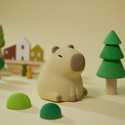 New Cute Capybara Silikon Malam Lampu Usb Isi ulang Led Pat Lamp Timing Dimming Dekoratif Meja Tidur Malam Lampu