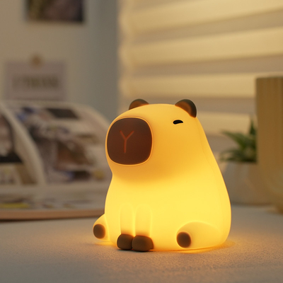 New Cute Capybara Silikon Malam Lampu Usb Isi ulang Led Pat Lamp Timing Dimming Dekoratif Meja Tidur Malam Lampu