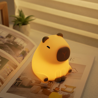 Creative Capybara LED Night Light Cute Silikon Lampu Meja Di Sebelah Ranjang Untuk Kamar Anak-anak Hadiah Smart Home