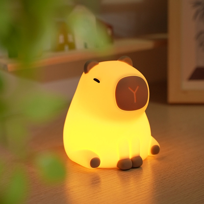 USB Rechargeable Dimming Capybara Pencahayaan Malam Lampu Malam Silikon Kamar Tidur Anak-anak Lampu Meja Di Sebelah Tempat Tidur