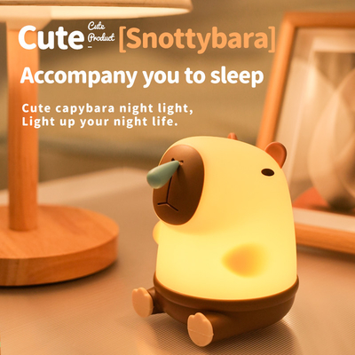 Cute Snottybara Table Lamp Hewan Rechargeable Creative Cartoon Capybara Silikon Malam Lampu