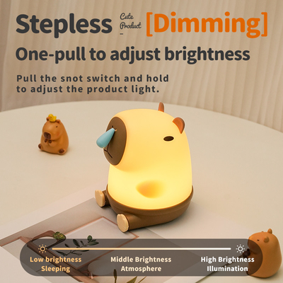 Cute Snottybara Table Lamp Hewan Rechargeable Creative Cartoon Capybara Silikon Malam Lampu