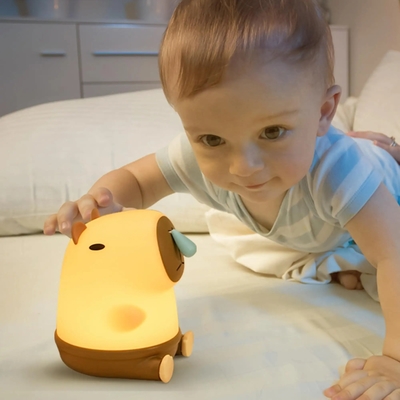 Cute Snottybara Table Lamp Hewan Rechargeable Creative Cartoon Capybara Silikon Malam Lampu