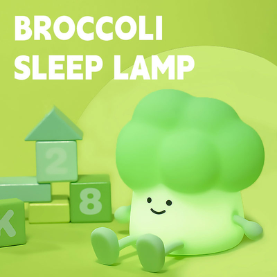 DY Trendy Tidur Silikon Lampu Malam Terisi ulang Lampu Tangan Sayuran 3 Tingkat Dimming Brokoli Lampu Malam