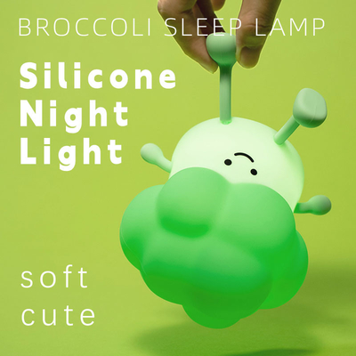 DY Trendy Tidur Silikon Lampu Malam Terisi ulang Lampu Tangan Sayuran 3 Tingkat Dimming Brokoli Lampu Malam