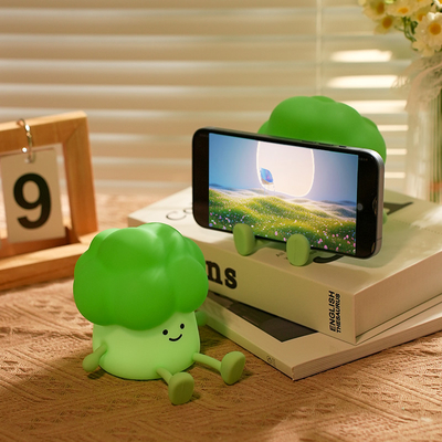 Cute Cartoon Brokoli Untuk Mengiringi Anak-anak Untuk Tidur Silicone Night Light Rechargeable Lampu Sayuran Di samping Tempat Tidur
