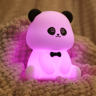 Gentleman Panda Malam Lampu Pengikat dan Menghilangkan Stres Kantor Ornamen Kepala Tempat Tidur Teman Tidur Lampu Meja LED