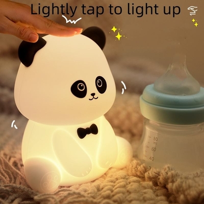 Gentleman Panda Malam Lampu Pengikat dan Menghilangkan Stres Kantor Ornamen Kepala Tempat Tidur Teman Tidur Lampu Meja LED