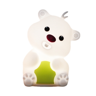 Cute Bear Shape Silikon Night Light Silikon Dekorasi Kamar Tidur Meja Lampu samping tempat tidur isi ulang