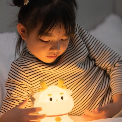 LED USB Rechargeable Dimming Dragon Touch Cartoon Cute Bedroom Decor Silicone baby loung Table Lamp Night Light