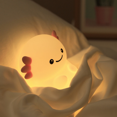 Desain Modern Lampu Malam Silikon Cute LED Malam Putih Panas Warna untuk Anak-anak Kamar tidur Kontrol Sentuh