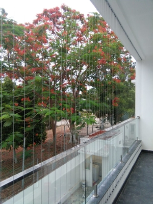Pemandangan tak terhalang Balkon tak terlihat Grille Kabel stainless steel kelas tertinggi