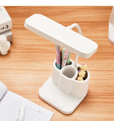 Modern LED Desk Lamp with USB Charging 3 Flexible Pen Holders Phone Holder Stepless Dimmable for Bedroom Study for Reading Room