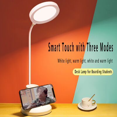 Lampu Meja Tempat Pena Sederhana Modern LED Lampu Belajar Pelindung Mata Plug-in Isi Ulang Lampu Baca Asrama Perguruan Tinggi Sentuh