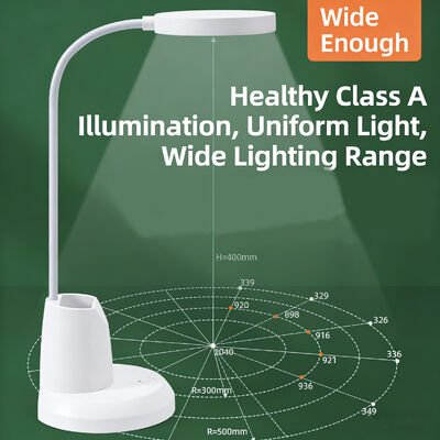 Lampu Meja Tempat Pena Sederhana Modern LED Lampu Belajar Pelindung Mata Plug-in Isi Ulang Lampu Baca Asrama Perguruan Tinggi Sentuh