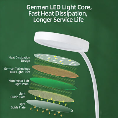 Lampu Meja Tempat Pena Sederhana Modern LED Lampu Belajar Pelindung Mata Plug-in Isi Ulang Lampu Baca Asrama Perguruan Tinggi Sentuh