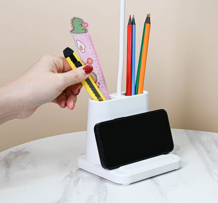 Lampu Meja LED dengan Tempat Pena - Lampu Belajar Pelindung Mata untuk Hadiah Asrama Mahasiswa Grosir Lampu Malam