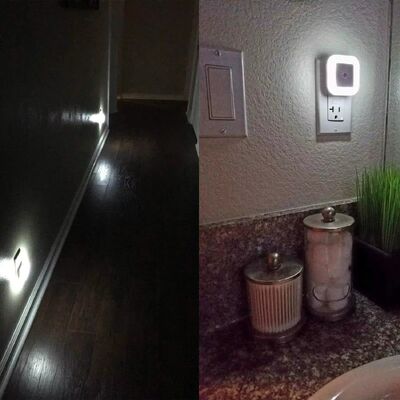 Lampu Tidur LED 0.5W Colok dengan Sensor Cerdas Senja ke Fajar Putih Siang Hari
