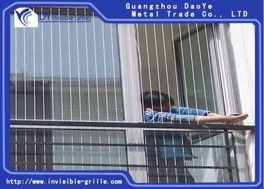 Hitam abu-abu Warna stainless steel Wire Window Invisible Grille 2.0mm