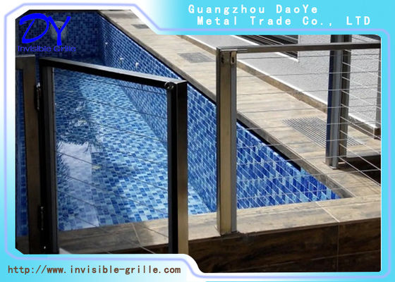 Aluminium Customized Invisible Safety Balcony Grill Ukuran 6m Set Balcony Security Solusi untuk Desain Arsitektur Modern