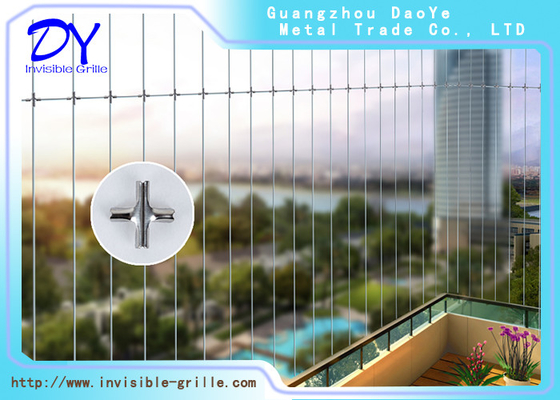 Pelindung Lereng Panjang 6m Kabel Stainless Steel Panggangan Balkon Tak Terlihat