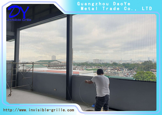 6m / set Panggangan Keselamatan Tak Terlihat 3m Aluminium Track Untuk Jendela Balkon