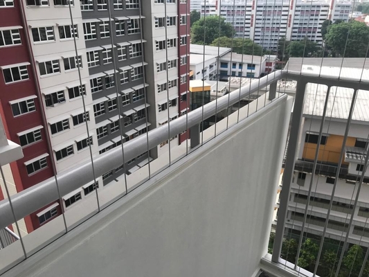 Rangkaian Kabel 2.5mm Terlihat Untuk Windows. Kawat Baja Transparan. Jarak Kawat 10cm.