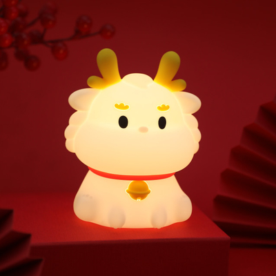 Dekorasi Kamar Tidur Naga Silikon Cantik Mini Cantik Malam Lampu Hewan Kartun Malam Cahaya Untuk Anak-anak