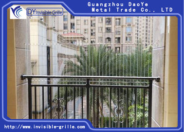 Perlindungan Keselamatan Stainless Steel Wire Grill Aluminium untuk Balkon Tak Terlihat Grille