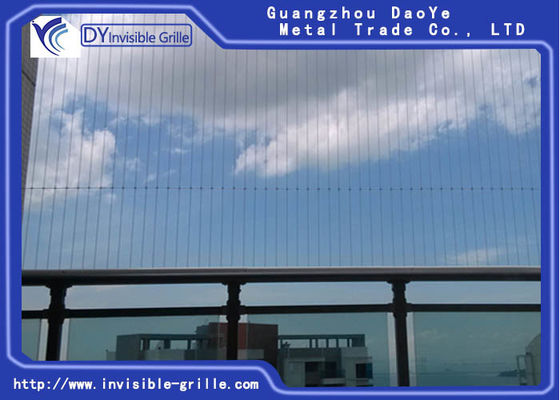 Gedung Bertingkat Tinggi Grey 6m # 316 Safety Grille Tak Terlihat Untuk Balkon