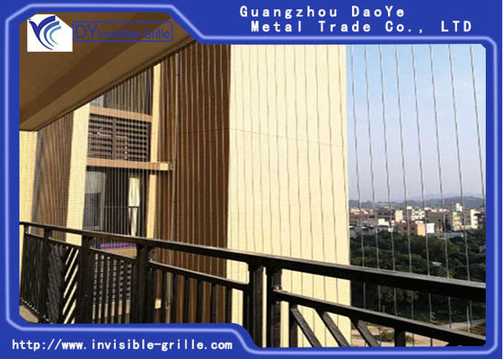 Anti Karat Putih Aluminium 1.6mm Balkon Grille Tak Terlihat