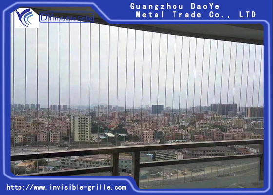 Keamanan 2.0mm 316 Kawat Baja Stainless Balkon Grille Tak Terlihat