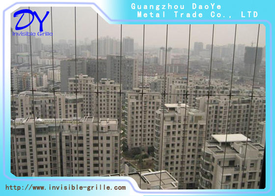 Memperbaiki Grille Tak Terlihat 7X7 Stainless Steel Wire Rope Perlindungan Rumah