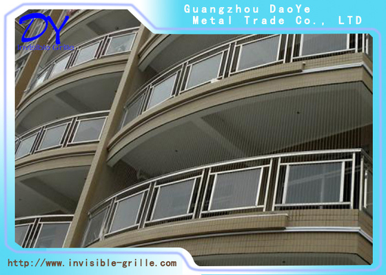 Fixed Balcony Invisible Grille 316 Stainless Wire Untuk Balkon Dan Jendela Kondominium